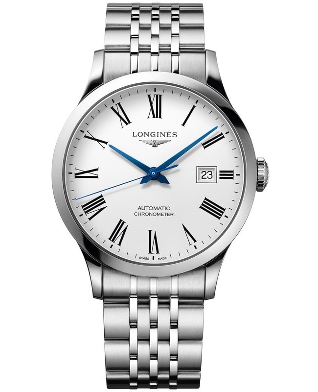 Longines Record White Dial Stainless Steel Men’s Watch