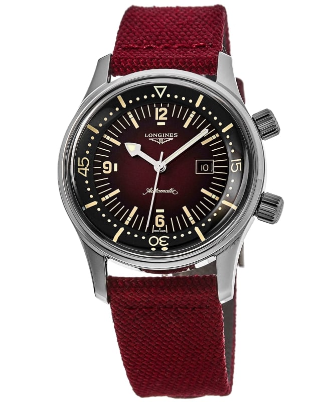 Longines Legend Diver Bordeaux Dial Fabric Strap Women’s Watch