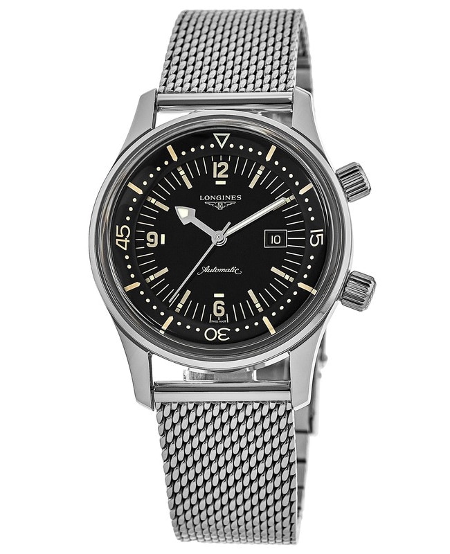 Longines Legend Diver Black Dial Stainless Steel Women’s Watch