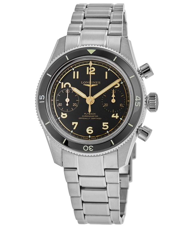 Longines Spirit Flyback Chronograph Black Dial Stainless Steel Men's Watch L3.721.4.53.6