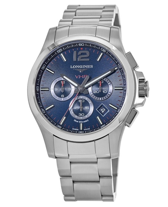 Longines Conquest V.H.P. Chronograph Blue Dial Stainless Steel Men's Watch L3.727.4.96.6