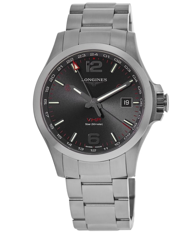 Longines Conquest V.H.P. Black Dial Stainless Steel Men's Watch L3.728.4.56.6