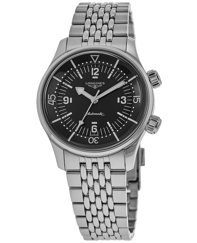 Longines Legend Diver Automatic Black Dial Steel Mens Watch L37644507 L37644507 2885$