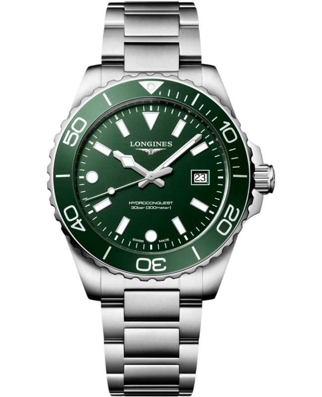 Longines HydroConquest Quartz 42mm Green Dial Stainless Steel Men's Watch L3.769.4.06.6