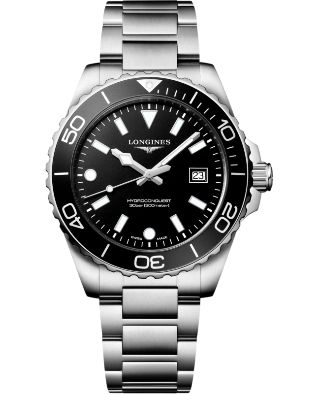 Longines HydroConquest Quartz 42mm Black Dial Stainless Steel Men's Watch L3.769.4.56.6