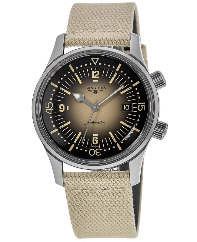 Longines Legend Diver Automatic Beige Dial Nylon Strap Men's Watch L3.774.4.30.2