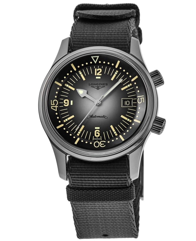 Longines Legend Diver Automatic Grey Dial Nylon Strap Men's Watch L3.774.4.70.2