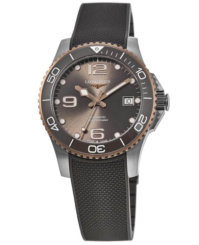 Longines HydroConquest Automatic Grey Dial Rubber Strap Men's Watch L3.780.3.78.9