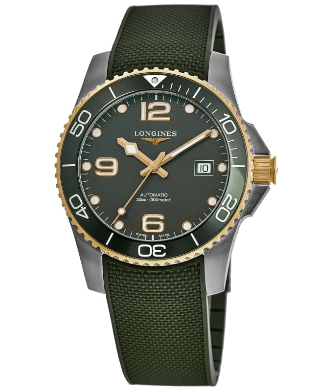 Longines HydroConquest Automatic Green Dial Rubber Strap Men’s Watch