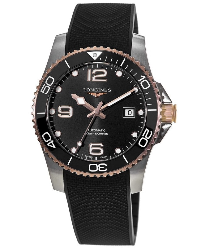 Longines HydroConquest Automatic Black Dial Rubber Strap Men's Watch L3.781.3.58.9
