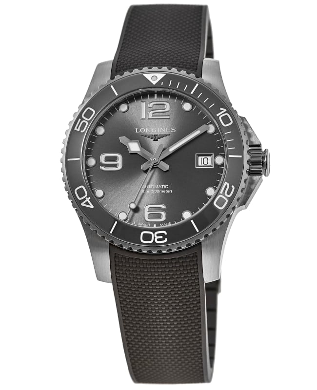 Longines HydroConquest Automatic Grey Dial Rubber Strap Men's Watch L3.781.4.76.9