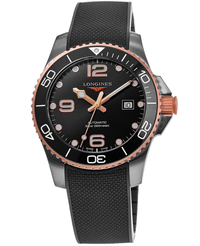 Longines HydroConquest Automatic Grey Dial Rubber Strap Men's Watch L3.782.3.78.9