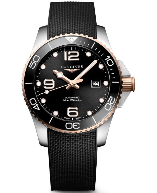 Longines HydroConquest Automatic Black Dial Rubber Strap Men’s Watch