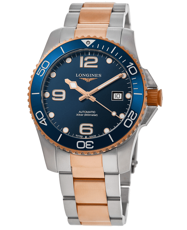 Longines HydroConquest Automatic Blue Dial Rose Gold PVD Steel Men's Watch L3.782.3.98.7