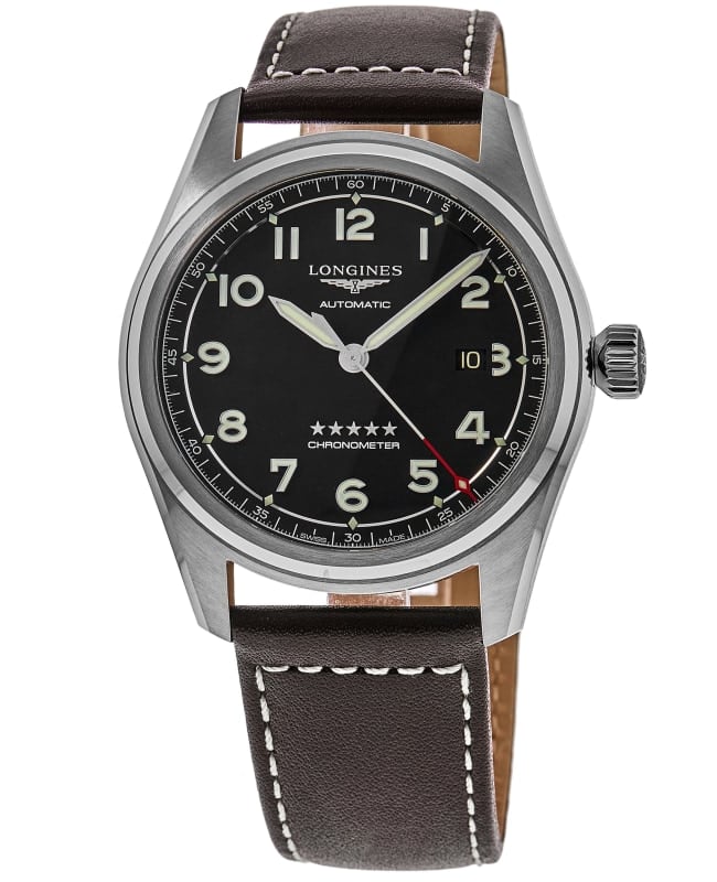 Longines Spirit Automatic Black Dial Leather Strap Men's Watch L3.811.4.53.0