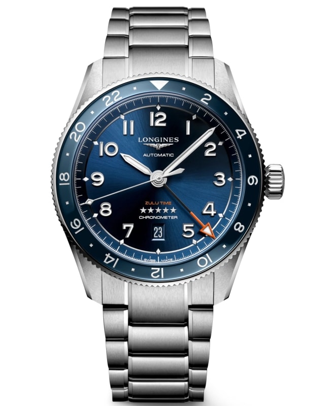 Longines Spirit Zulu Time Blue Dial Steel Men’s Watch