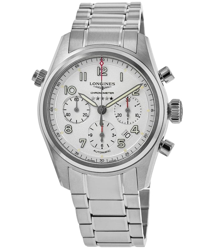 Longines Spirit Chronograph Automatic Silver Dial Stainless Steel Men's Watch L3.820.4.73.6