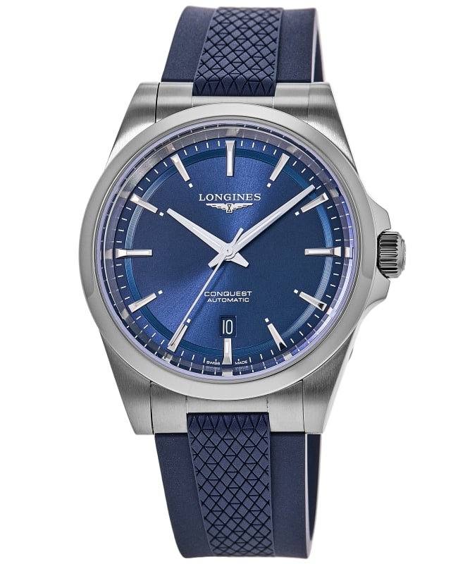 Longines Conquest Automatic Blue Dial Rubber Strap Men's Watch L3.830.4.92.9