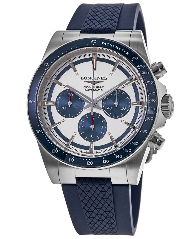 Longines Conquest Automatic Chronograph Silver Dial Blue Longines Conquest Automatic Chronograph Silver Dial Blue