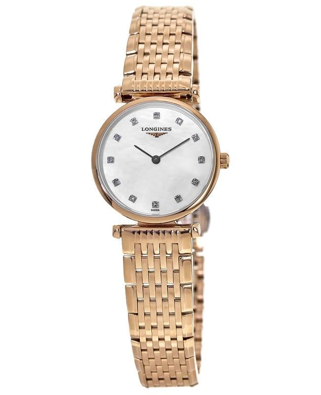 Longines La Grande Classique Mother of Pearl Diamond Dial Rose Gold Women's Watch L4.209.1.97.E