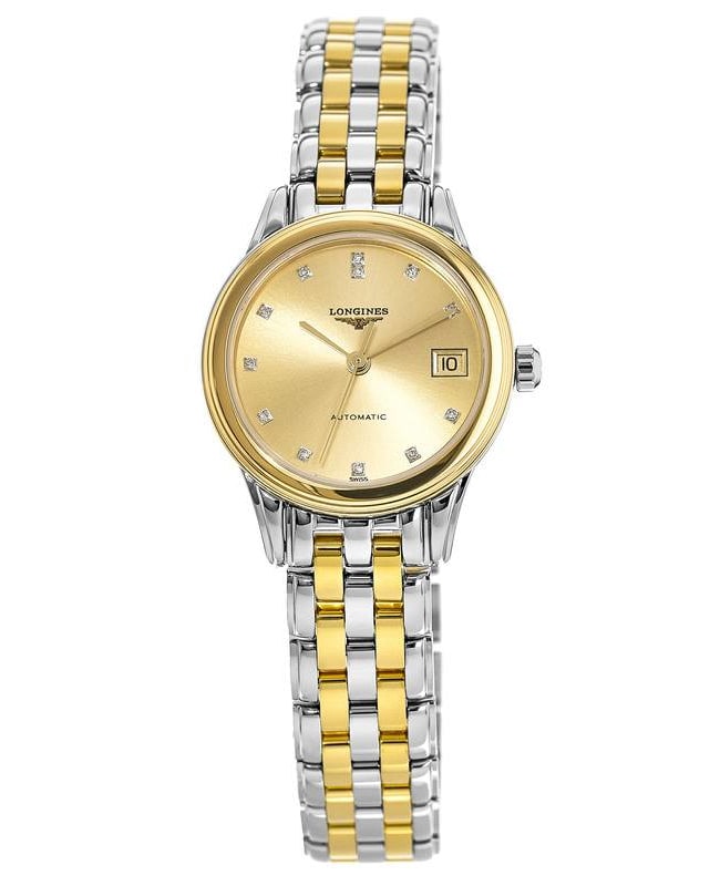 Longines La Grande Classique Automatic Yellow Gold Tone Diamond Dial Steel Women's Watch L4.274.3.37.7