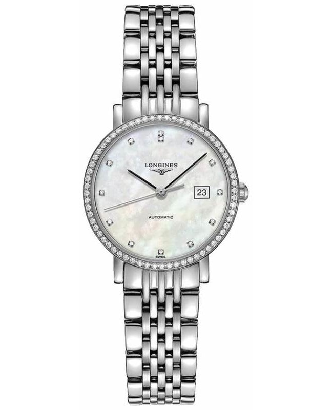 Longines Elegant Automatic Mother of Pearl Dial Diamond Stainless Steel Women’s Watch