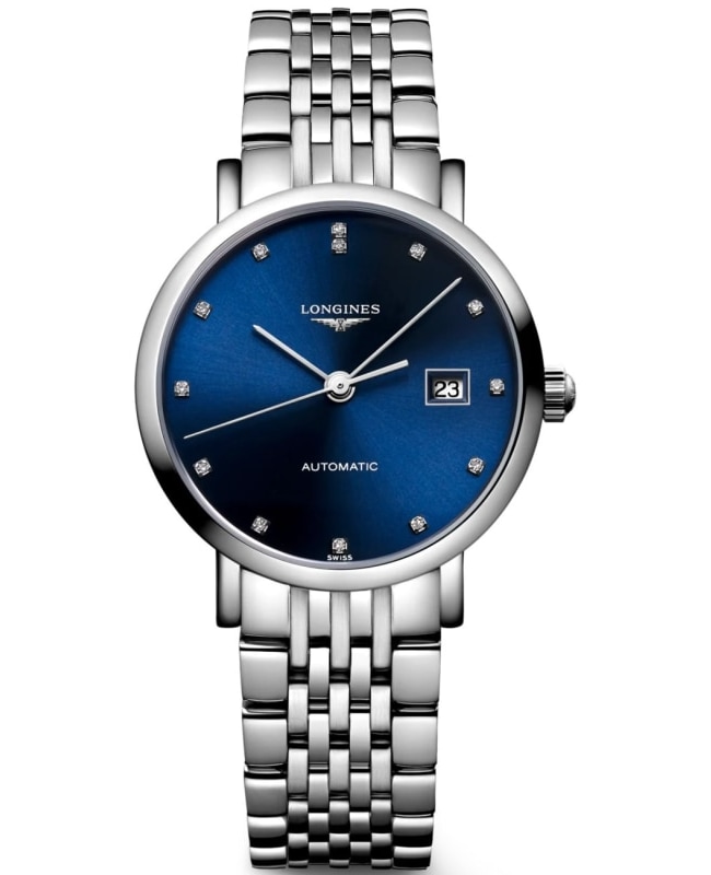 Longines Elegant Collection Automatic Blue Diamond Dial Steel Women’s Watch