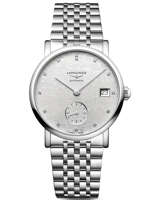 Longines Elegant Collection Automatic Automatic Silver Diamond Dial Steel Womens Watch L43124776 L43124776