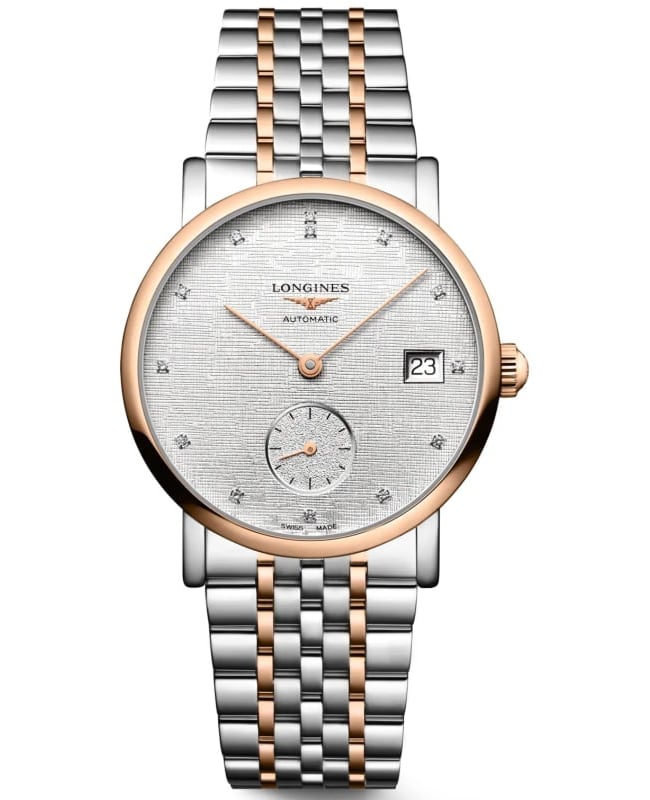 Longines Elegant Collection Automatic Silver Dial Steel and Rose Gold Women’s Watch