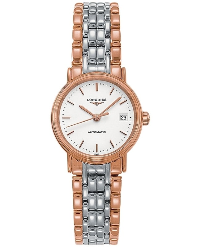 Longines Presence Automatic White Dial Rose Gold PVD Steel Women's Watch L4.321.1.12.7