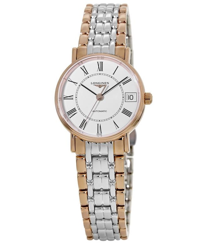 Longines Presence White Dial Stainless Steel and Rose Gold Men’s Watch