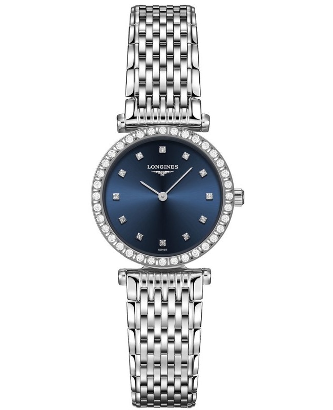Longines La Grande Classique Quartz Blue Dial Diamond Stainless Steel Women's Watch L4.341.0.97.C