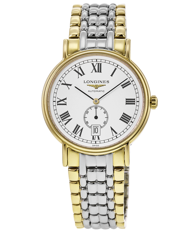 Longines La Grande Classique Presence Automatic White Dial Yellow Gold PVD Steel Men's Watch L4.805.2.11.7