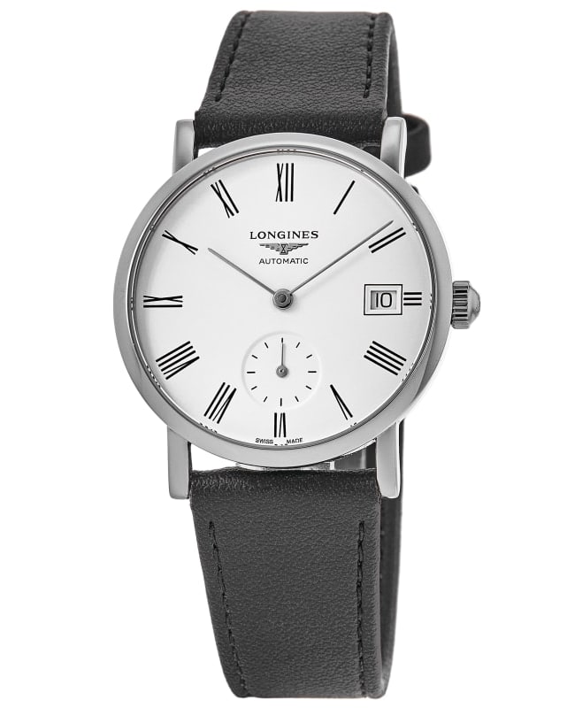 Longines Elegant Collection Automatic Automatic White Dial Leather Strap Men's Watch L4.812.4.11.0