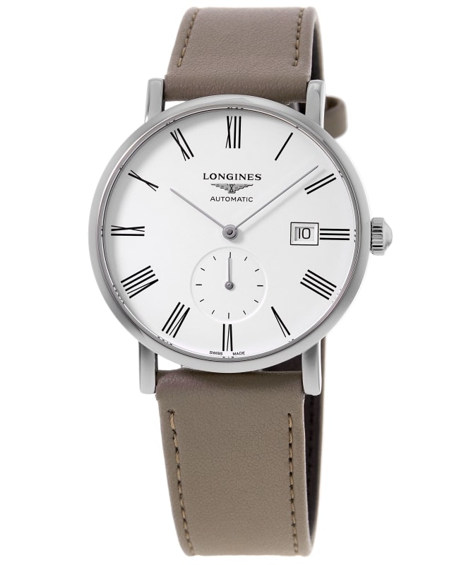 Longines Elegant Automatic White Dial Leather Strap Men's Watch L4.812.4.11.2