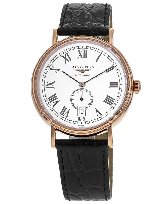 Longines Presence Automatic White Dial Black Leather Strap Men’s Watch