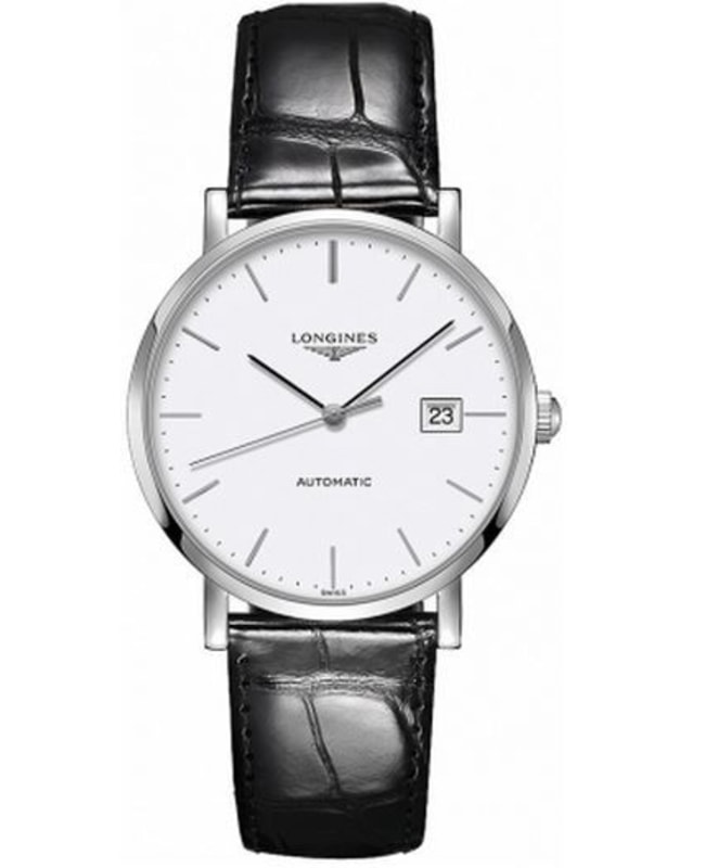 Longines Elegant Automatic White Dial Leather Strap Men's Watch L4.910.4.12.2