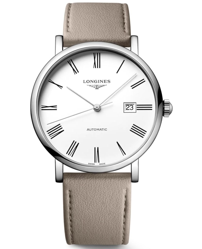 Longines Elegant Automatic White Dial Leather Strap Women's Watch L4.911.4.11.0