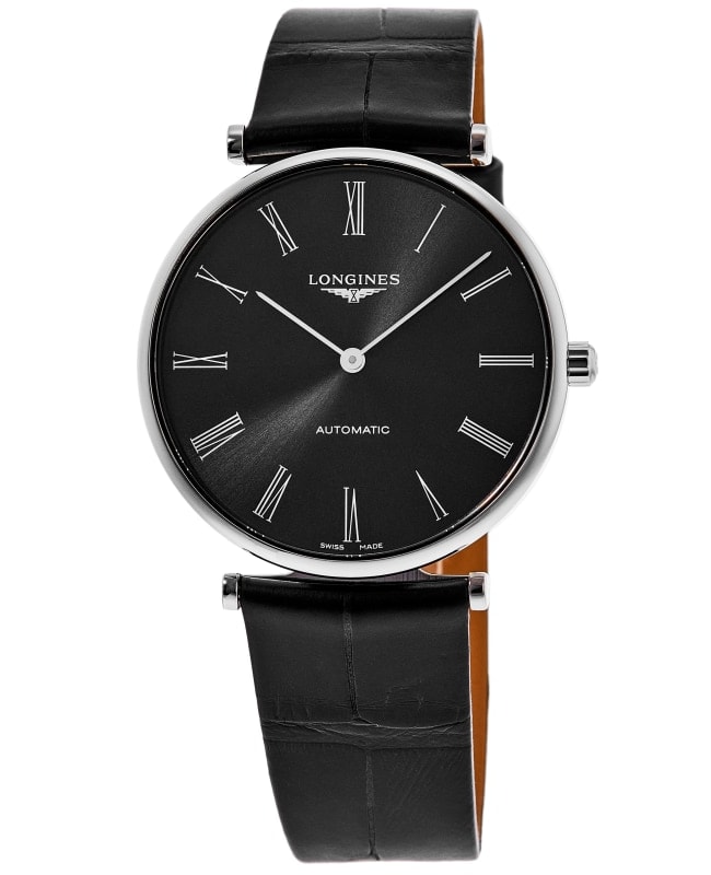 Longines La Grande Classique Automatic Black Dial Leather Strap Men's Watch L4.918.4.51.2