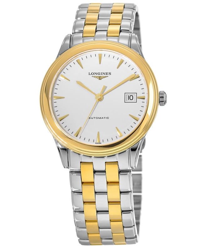Longines Flagship Automatic White Dial Yellow Gold Plated and Stainless Steel Unisex Watch