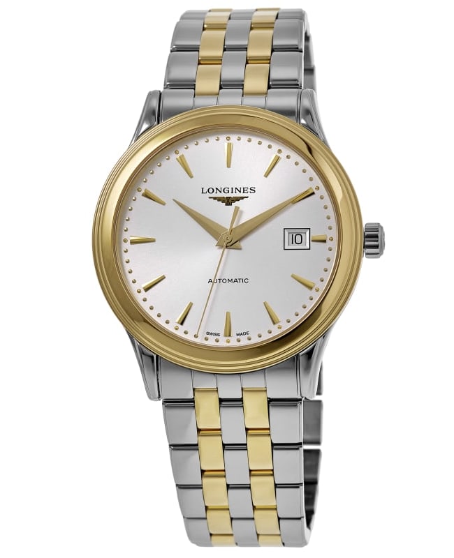 Longines Flagship Automatic Silver Dial Tone Two-Tone Yellow Gold PVD Steel Men's Watch L4.984.3.79.7