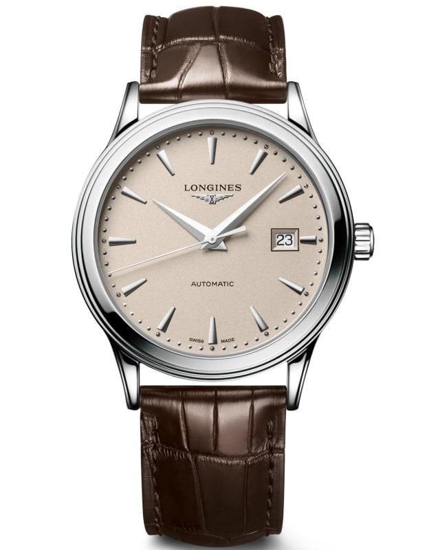 Longines Flagship Automatic Beige Dial Leather Strap Men’s Watch