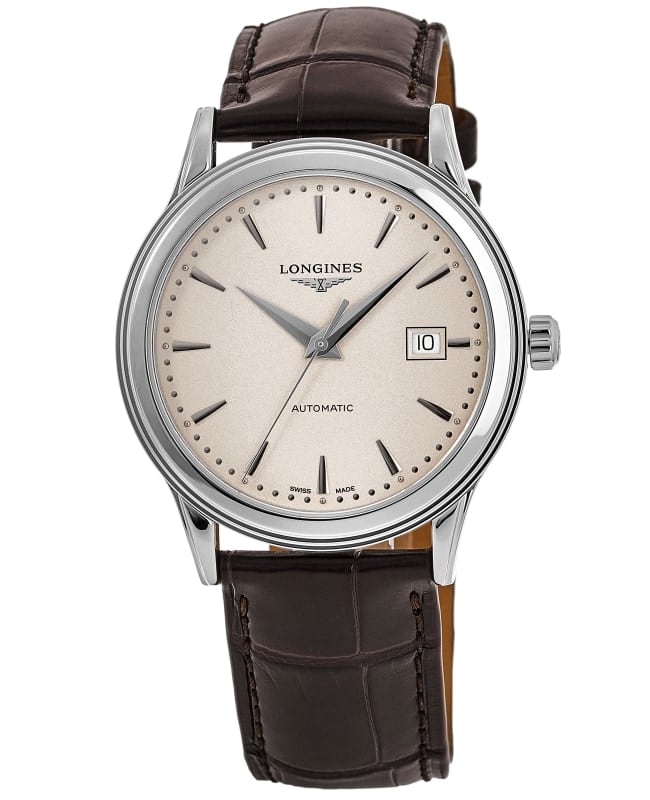 Longines Flagship Automatic Beige Dial Leather Strap Men's Watch L4.984.4.79.2