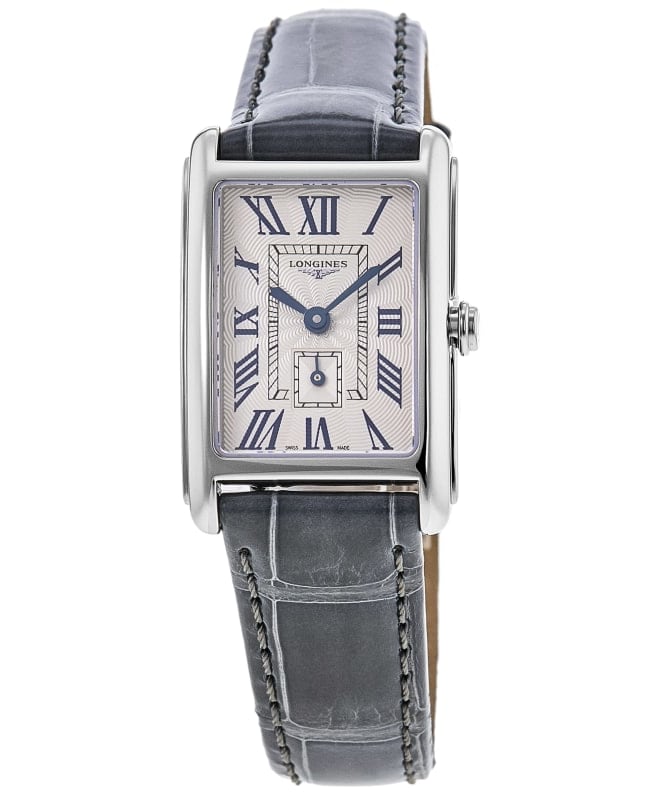 Longines DolceVita Quartz Silver Roman Dial Grey Strap Women's Watch L5.255.4.71.3