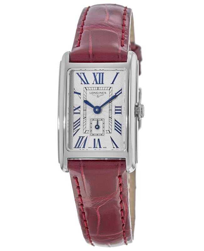 Longines DolceVita Silver Dial Red Leather Strap Women’s Watch