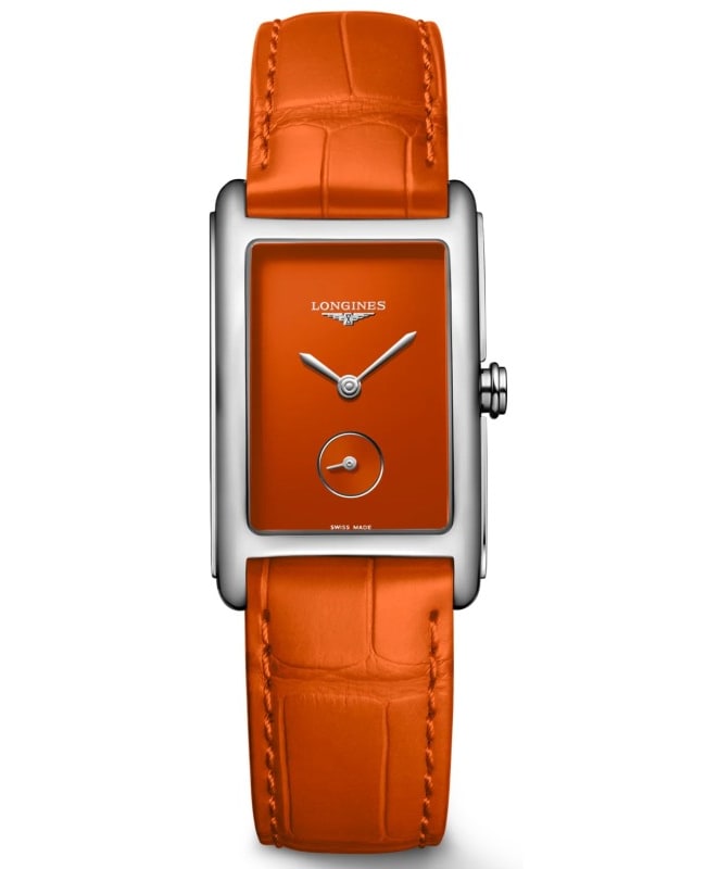 Longines DolceVita Orange Dial Leather Strap Women’s Watch