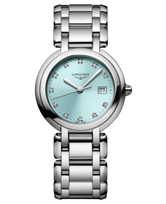 Longines Primaluna Quartz 30mm Blue Diamond Dial Stainless Steel Women's Watch L8.122.4.90.6