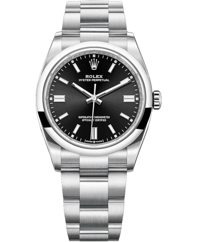 Rolex Oyster Perpetual 36 Automatic Black Dial Stainless Steel Womens Watch M1260000002 M1260000002