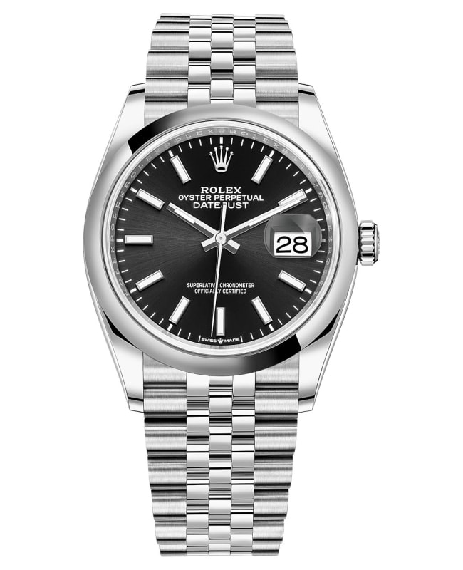 Rolex Datejust 36 Stainless Steel Black Dial Womens Watch M1262000003 M1262000003
