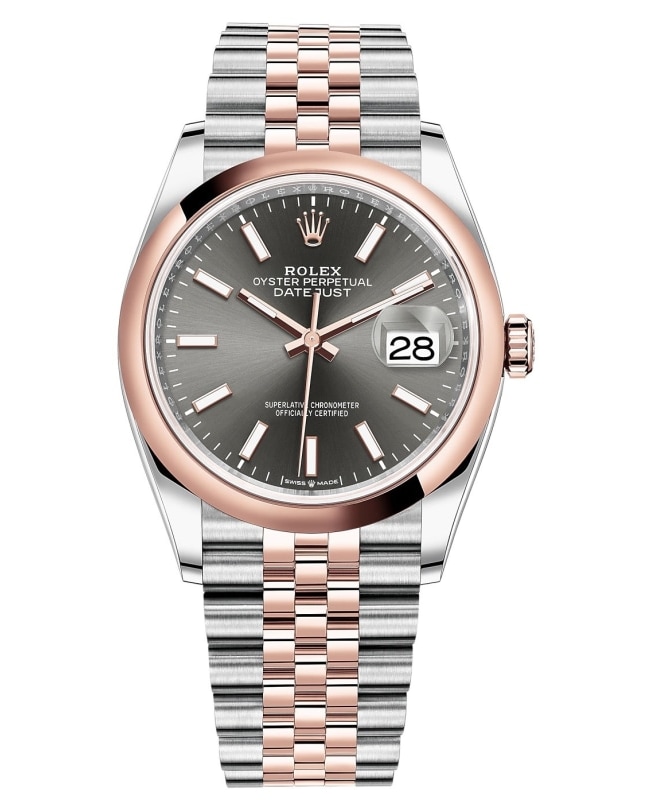 Rolex Datejust 36 Steel & Everose Gold Slate Dial Women's Watch M126201-0013